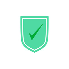 Shield with check mark icon. Tick mark approved with shield. approve sign. Strong protection. Security shield protected Vector illustration.