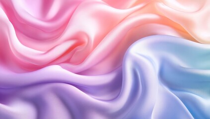 Pastel Silk Fabric in Soft Waves