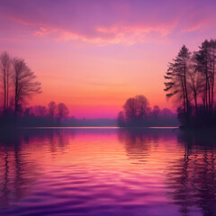 Obraz premium sunset lake 002