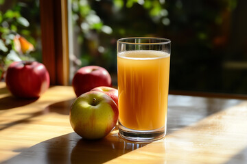 Fototapeta premium Nutritional Focus: Super Nutrition Counter with Apple Cider and Spelt Grey
