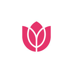 Tulip Flower Logo design vector template