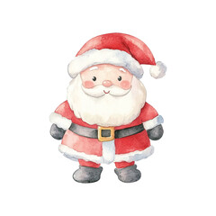 cute santa claus watercolor illustration