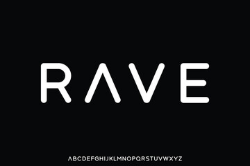 Modern luxury rounded rave alphabet display font vector