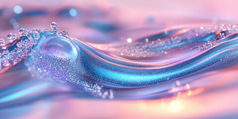 Closeup of shimmering water with bubbles.