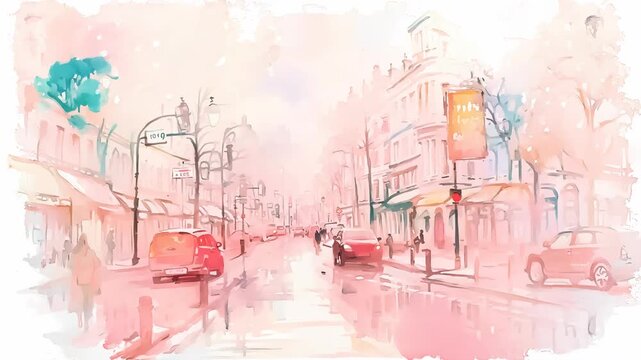 Dynamic sketch animation of modern cityscape transforming into detailed urban skyline, ideal for architectural presentations and urban planning