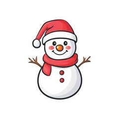 christmas snowman isolated on white background