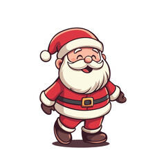 cartoon style happy santa claus