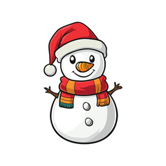christmas snowman isolated on white background
