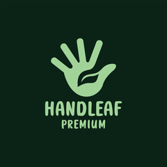 Hand Leaf Nature Logo Design Vector, Plant Tree Emblem Symbol, environment Creative Vintage Graphic Design