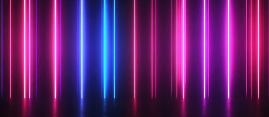Vertical neon lines with vibrant flashing effects on a dark background Dynamic electric flash visuals featuring striking neon illumination for technology themed animations