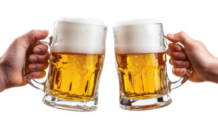 A beer isolated on white transparent background