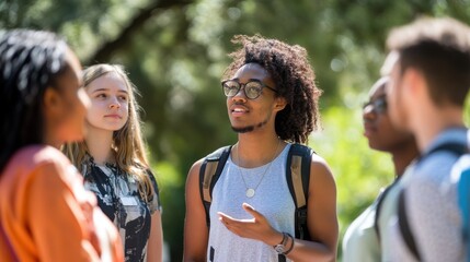 Exploring Campus Diversity: Students Enjoying a Tour led by Knowledgeable Ambassador