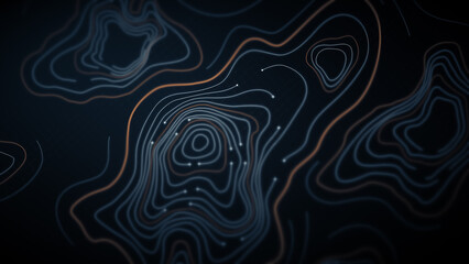 Futuristic holographic terrain topology head-up screen display, offering advanced tactical navigation and real-time environmental data