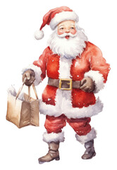 Fototapeta premium PNG Christmas paper bag santa claus.