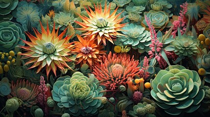 Fototapeta premium illustration of bright large flowers