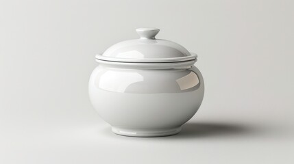 Sugar bowl, 3D illustration, realistic, isolated on white background