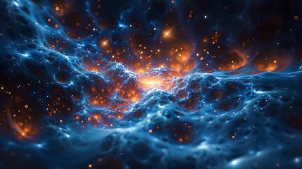 Obraz premium Dark matter structures, invisible cosmic web revealed, 