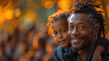 Fototapeta premium Happy Father and Son Portrait