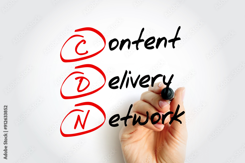 Poster cdn - content delivery network is a geographically distributed network of proxy servers and their da