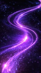 Obraz premium A mesmerizing wave of purple light dances through the cosmos, creating an enchanting cosmic scene filled with stars.