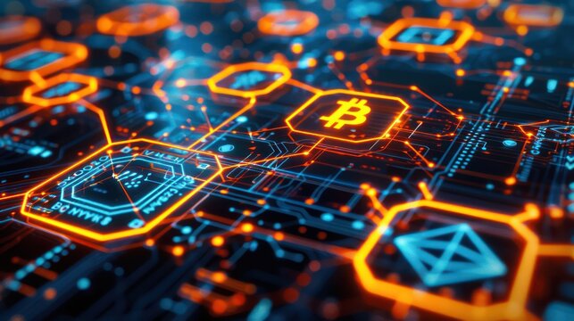 Blockchain Technology Transforming the Digital Economy, A Visual Representation of Decentralized Finance, Cryptocurrencies, and the Future of Business