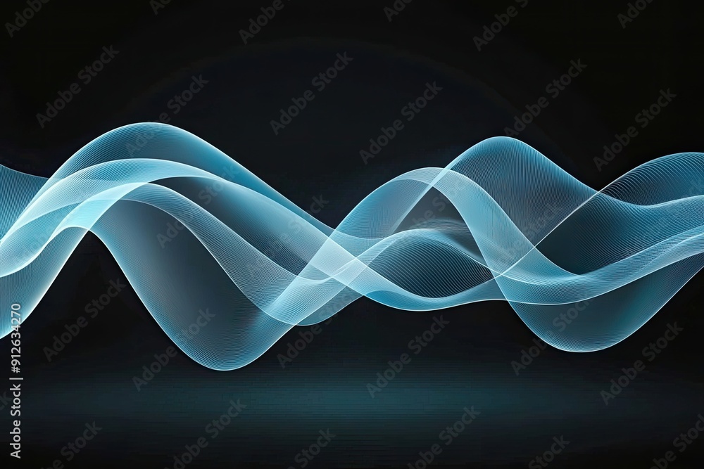 Poster elegant blue wave lines create a dynamic and serene background suitable for various design projects 