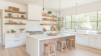 kitchen with minimalist bohemian style make it as real as possible photo.