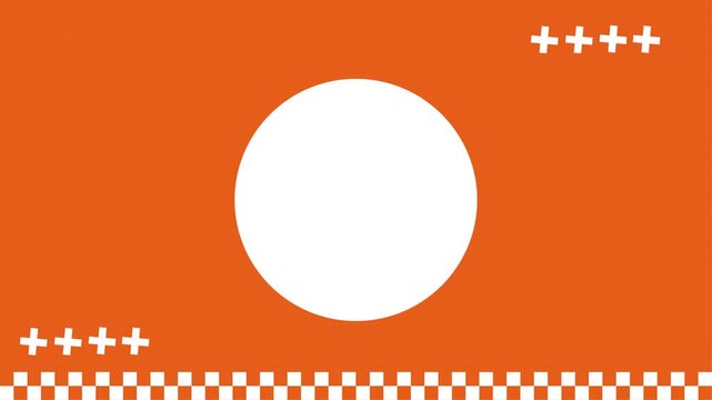 Animation Youtube Thumbnail Orange Background with Checkerboard. 4k Animation
