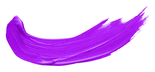 Shiny purple brush stroke isolated on transparent background