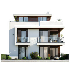 Family houses with beautiful porch american style,3d rendering of modern house,Mini house model,Luxury modern house isolated on white background,Real estate concept,illustration