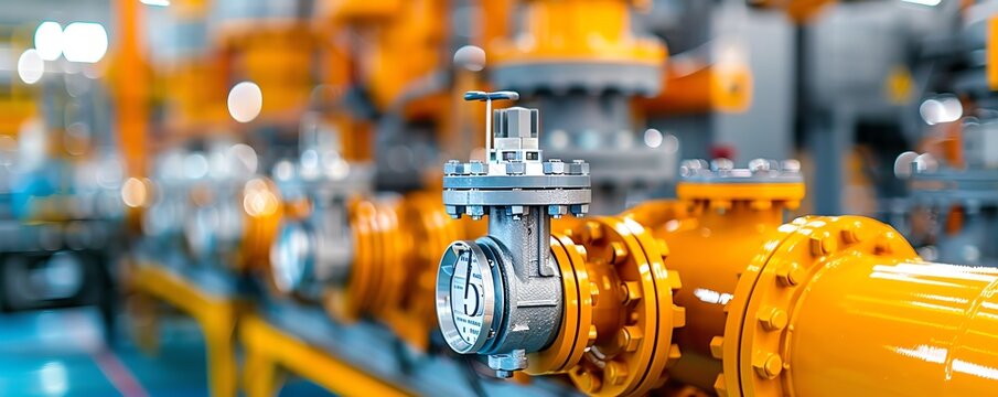 Industrial pump moving chemicals in a manufacturing plant, complex machinery Strong and durable, efficient and reliable, industrial processing