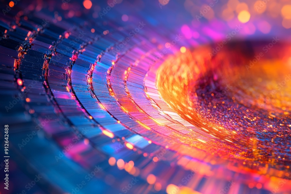 Poster cutting-edge silicon wafer with intricate microstructures: the core of modern electronics | abstract