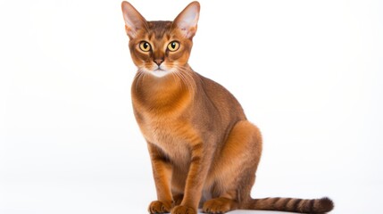 Fototapeta premium Portrait of a Abbyssinian cat on a white background