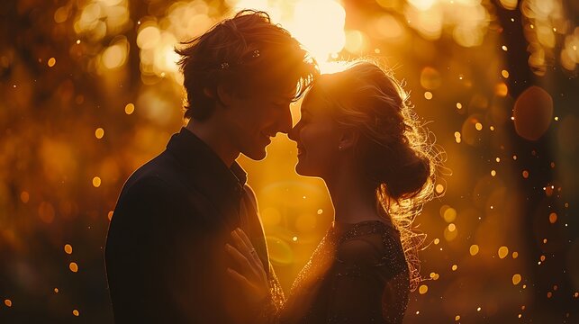 A beautiful and clear photo of two people embracing with natural lighting and sharp details 