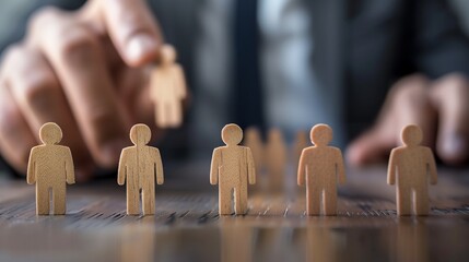 Select leader or employees headhunting recruitment business and human resource management.