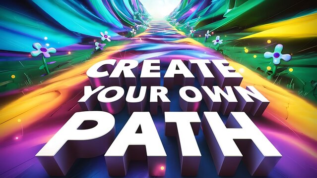Create your own path colorful background and text (T-shirt Design Motivational Quote, Illustration ,Typography)