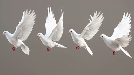 Obraz premium Four white doves.