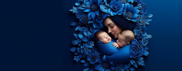 baby sleeping in a blanket A nurturing background for World Breastfeeding Week, depicting a mother and baby in a tender and loving setting