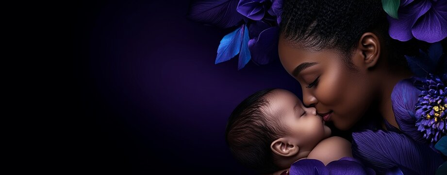 portrait of a woman A nurturing background for World Breastfeeding Week - Powered by Adobe