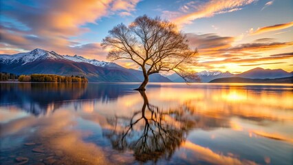 Fototapeta premium sunrise over the lake