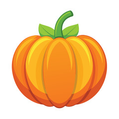 Orange pumpkin vector on white background. Happy Halloween. Thanksgiving day with orange pumpkin.