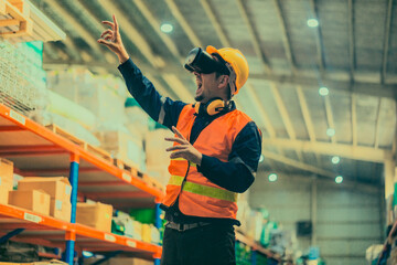 Warehouse Worker Using VR Technology