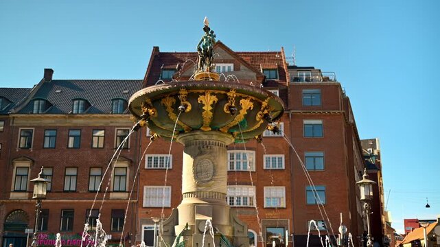 The Caritas fountain by Statius Otto in Copenhagen, Denmark in daylight