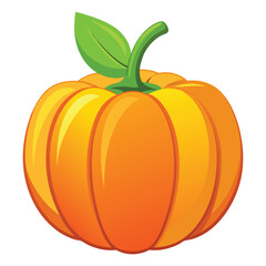 Orange pumpkin vector on white background. Happy Halloween. Thanksgiving day with orange pumpkin.