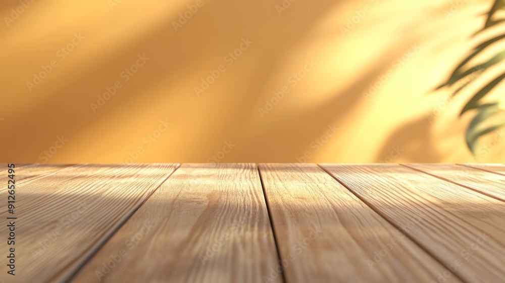 Aufkleber the table is empty but has an abstract orange background, allowing for a montage showing the product