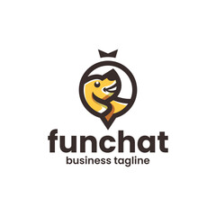 cheerful dog chat logo vector
