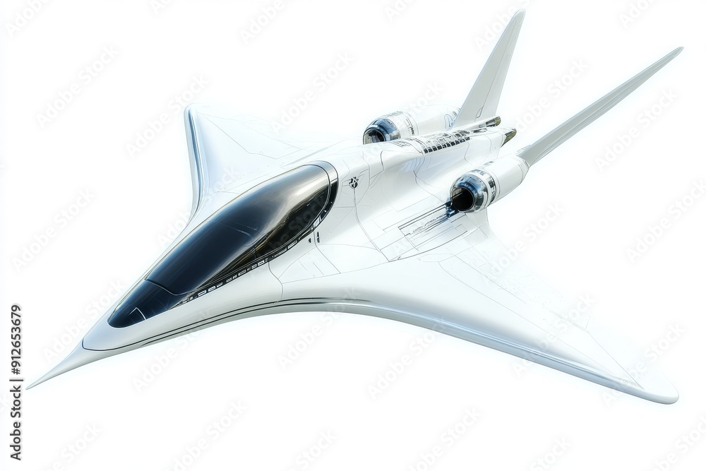 Poster transparent spaceship launch in the future