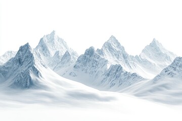 Fototapeta premium A transparent background shows snow-capped mountains