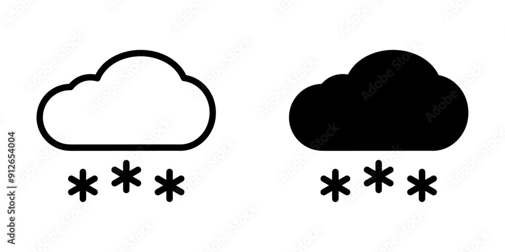 Poster ofvs682 outlinefilledvectorsign ofvs - weather vector icon . snowfall sign . isolated transparent . 