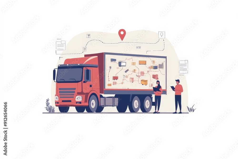 Poster efficient project management team supervising infrastructure development - minimalist flat illustrat